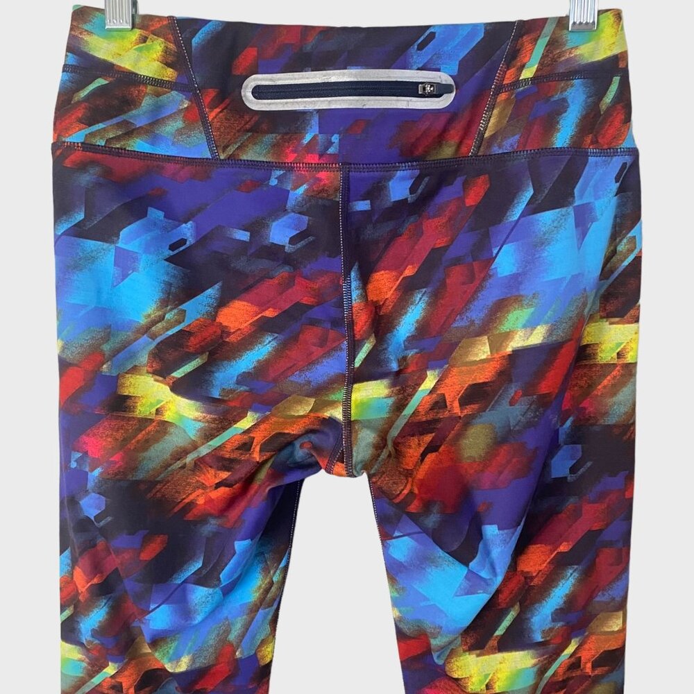 Athleta Cropped Colorburst Sonar Running Leggings Womens Medium Athletic Stretch - Picture 6 of 10